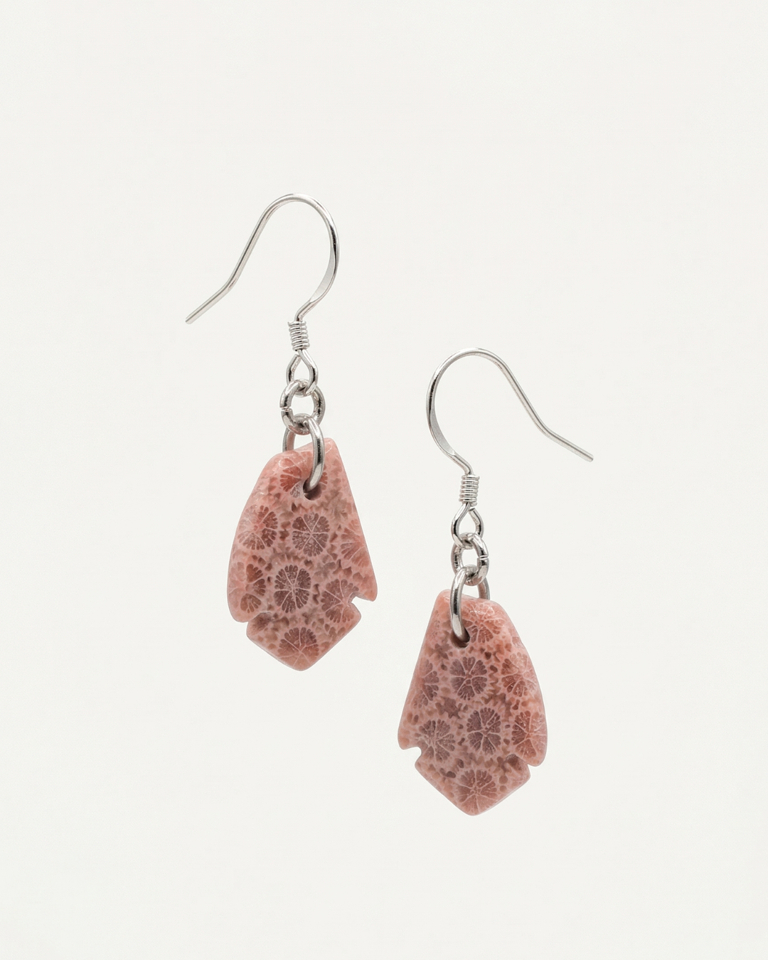 Drift Drop Earrings in Coral Fossil