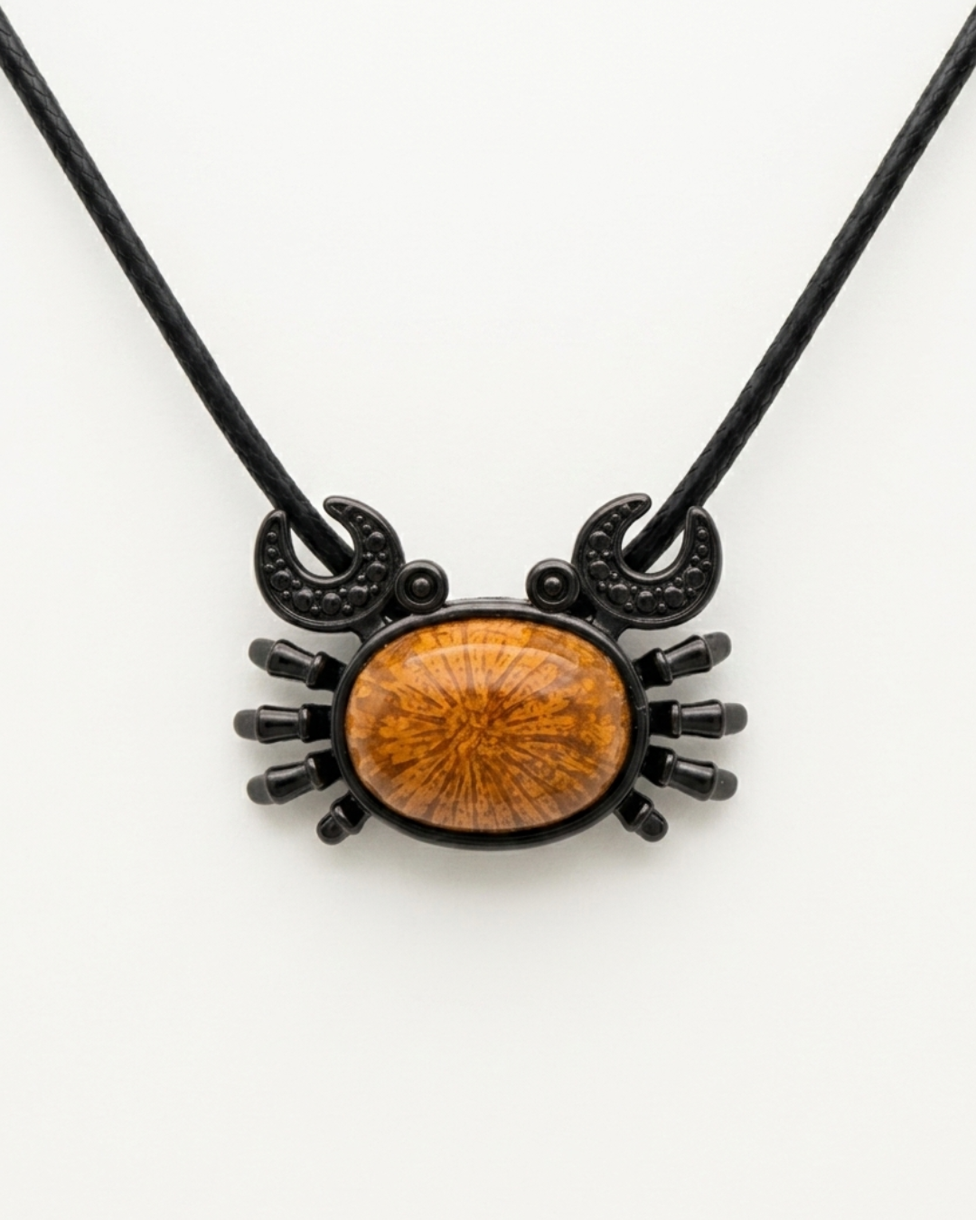 Marine Bezeled Coral Fossil Necklace