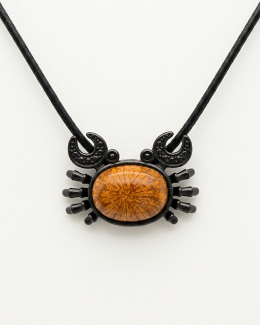 Marine Bezeled Coral Fossil Necklace