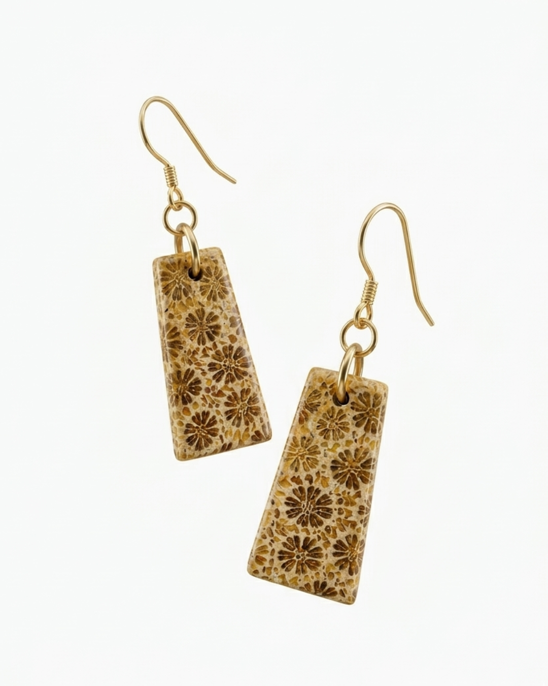 Cascade Drop Earrings in Coral Fossil
