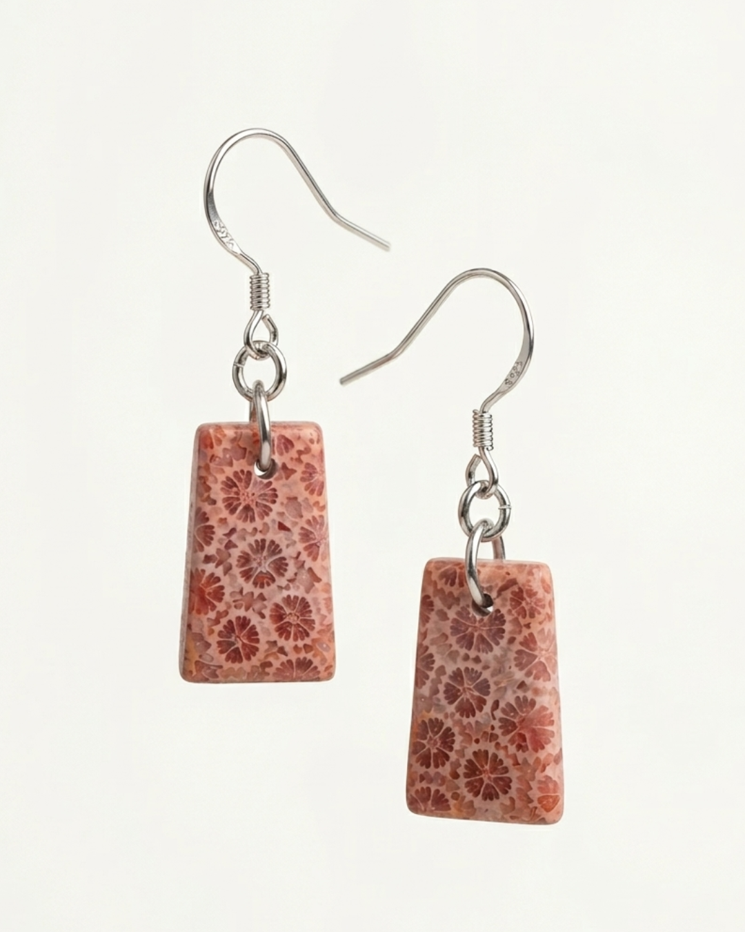 Cascade Drop Earrings in Coral Fossil
