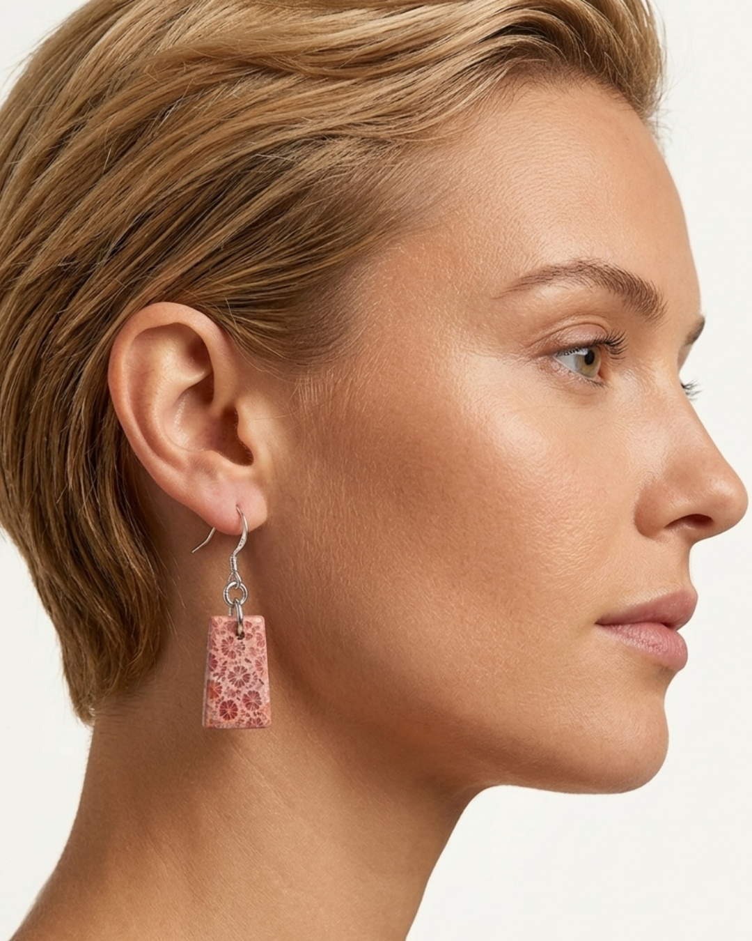 Cascade Drop Earrings in Coral Fossil