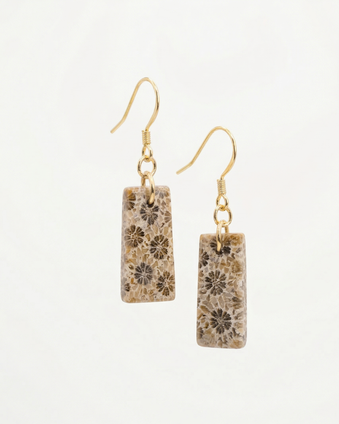 Cascade Drop Earrings in Coral Fossil