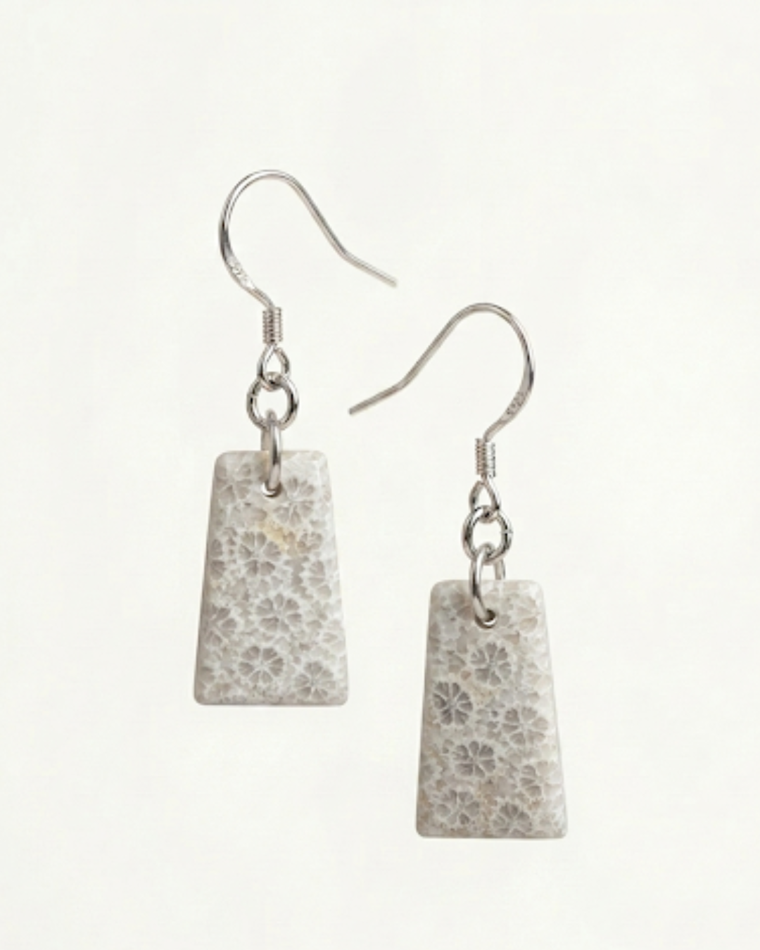 Cascade Drop Earrings in Coral Fossil