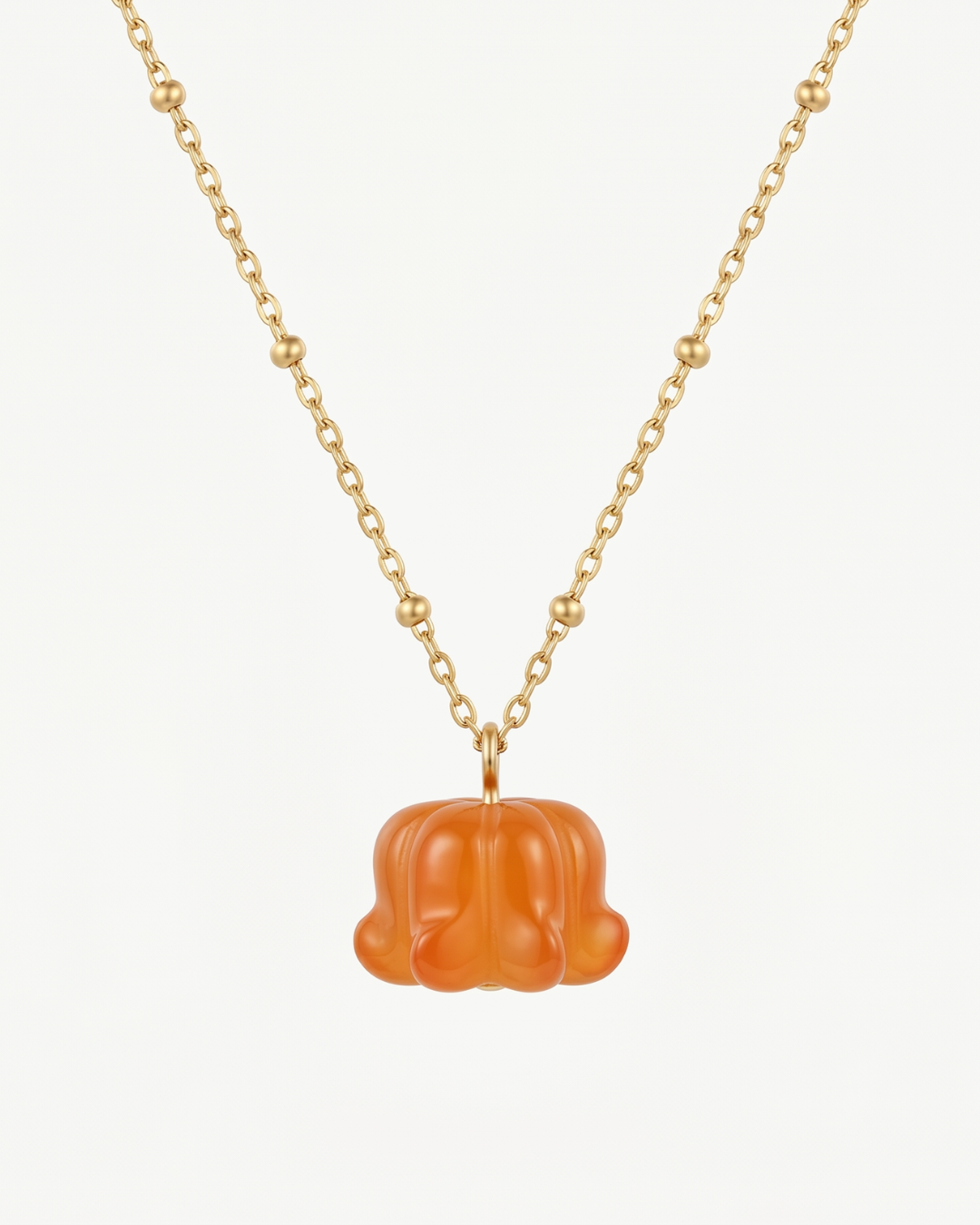 Lily of the Valley Flower Agate Pendant Necklace