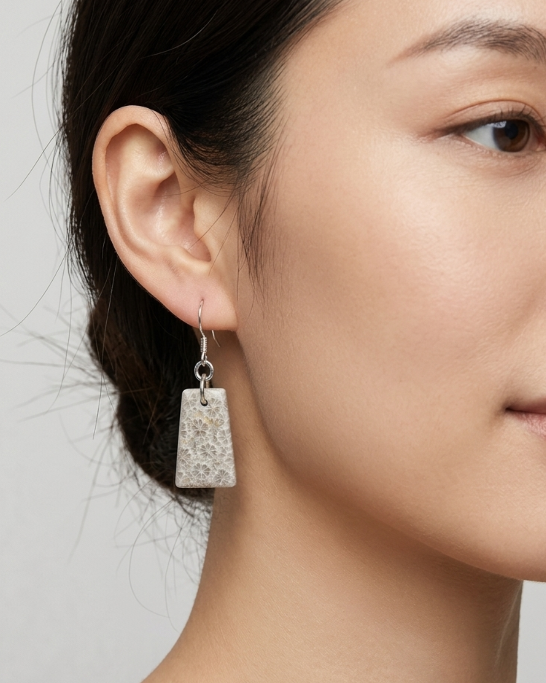 Cascade Drop Earrings in Coral Fossil