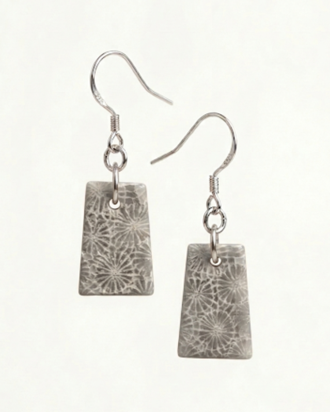 Cascade Drop Earrings in Coral Fossil