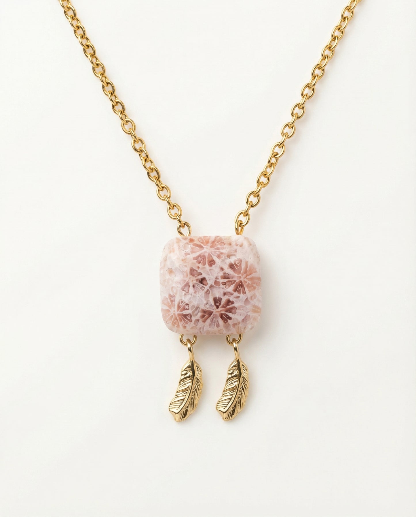 Terra Charm Necklace in Coral Fossil